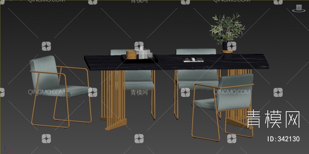 桌椅组合3D模型下载【ID:342130】