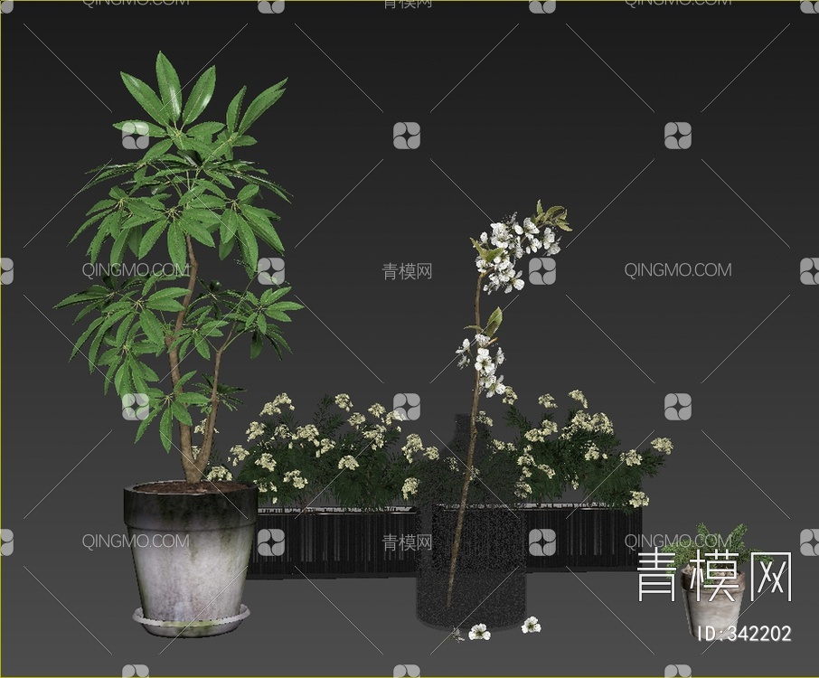 盆栽组合3D模型下载【ID:342202】