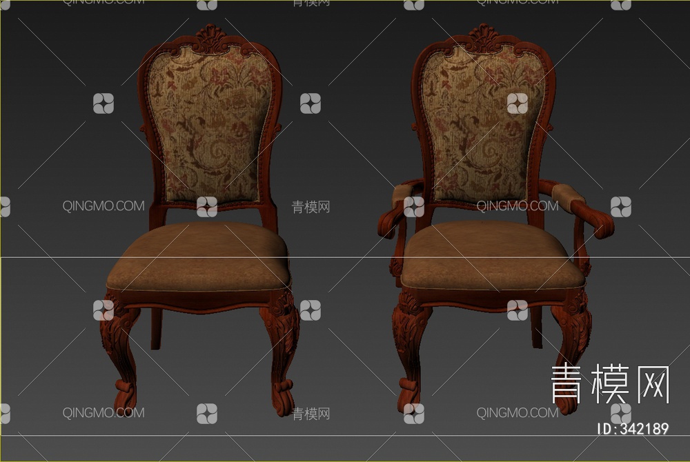 雕花椅子3D模型下载【ID:342189】