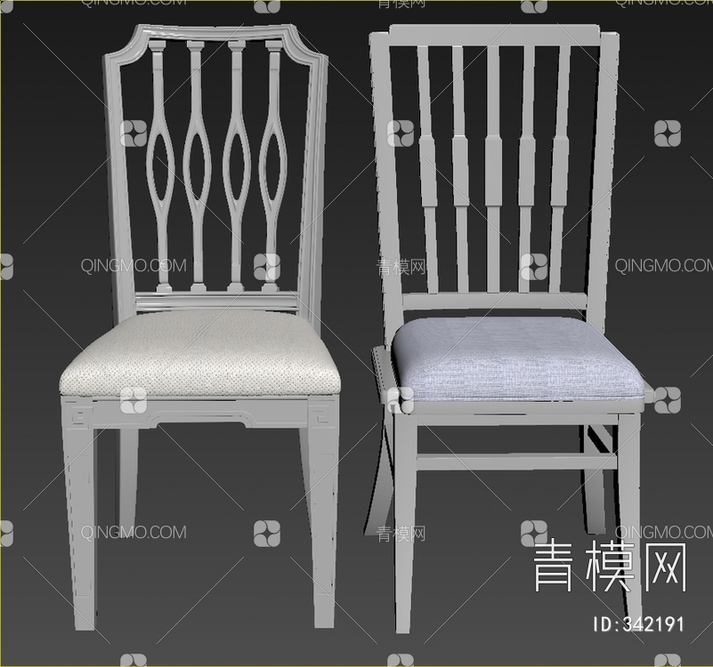 单椅餐椅组合3D模型下载【ID:342191】