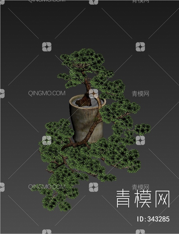松树盆栽3D模型下载【ID:343285】