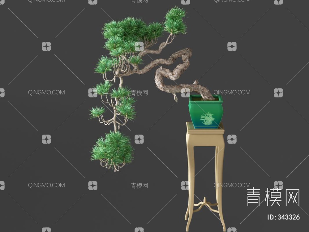 松树盆栽3D模型下载【ID:343326】