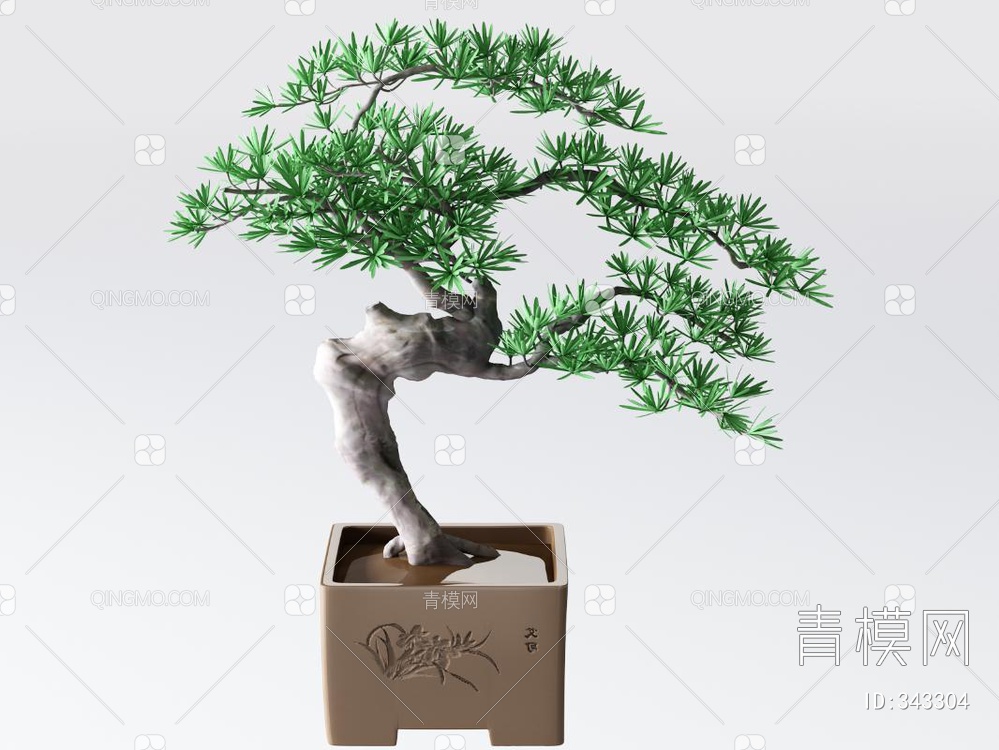松树盆栽3D模型下载【ID:343304】