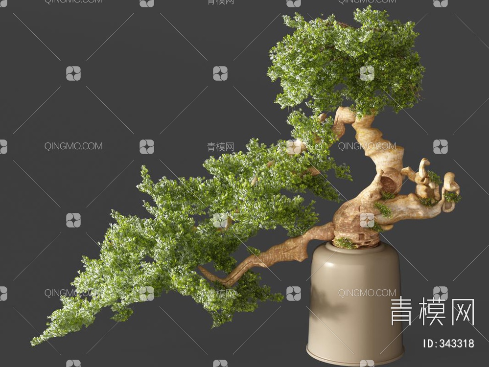 松树摆件3D模型下载【ID:343318】