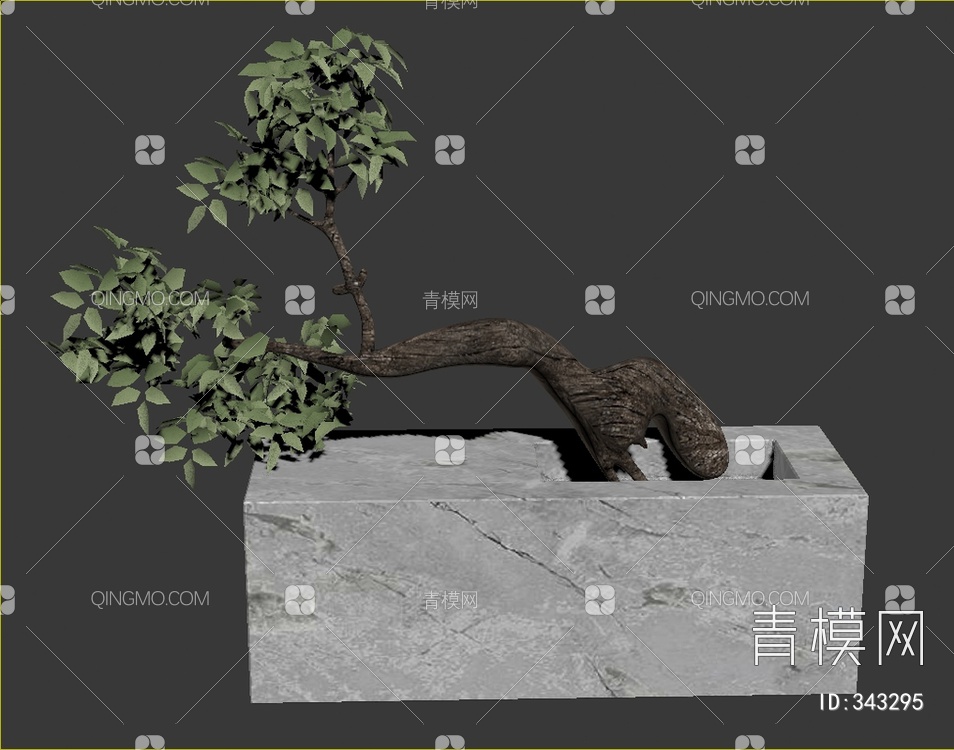 松树盆栽3D模型下载【ID:343295】