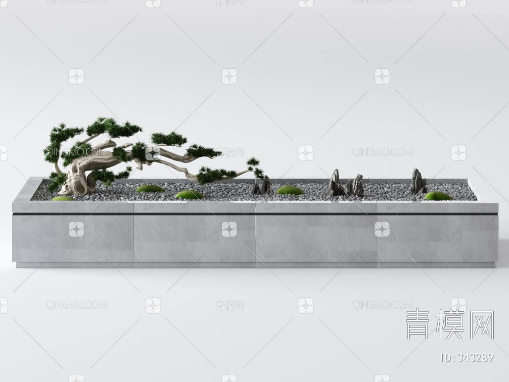松树盆景3D模型下载【ID:343289】