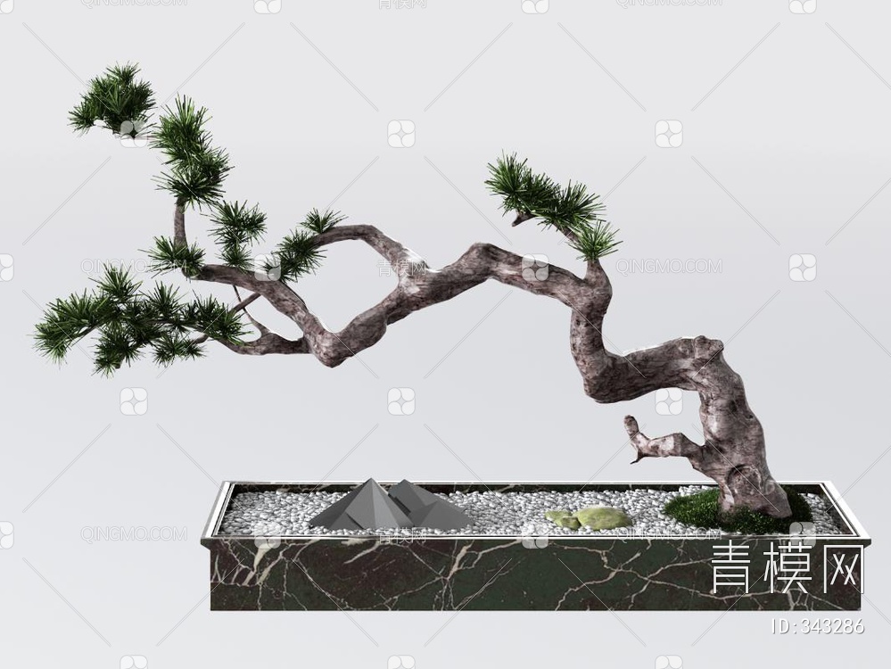 松树盆栽3D模型下载【ID:343286】