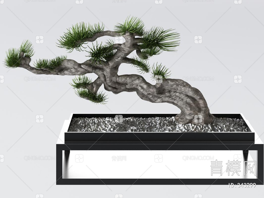 松树盆景3D模型下载【ID:343299】
