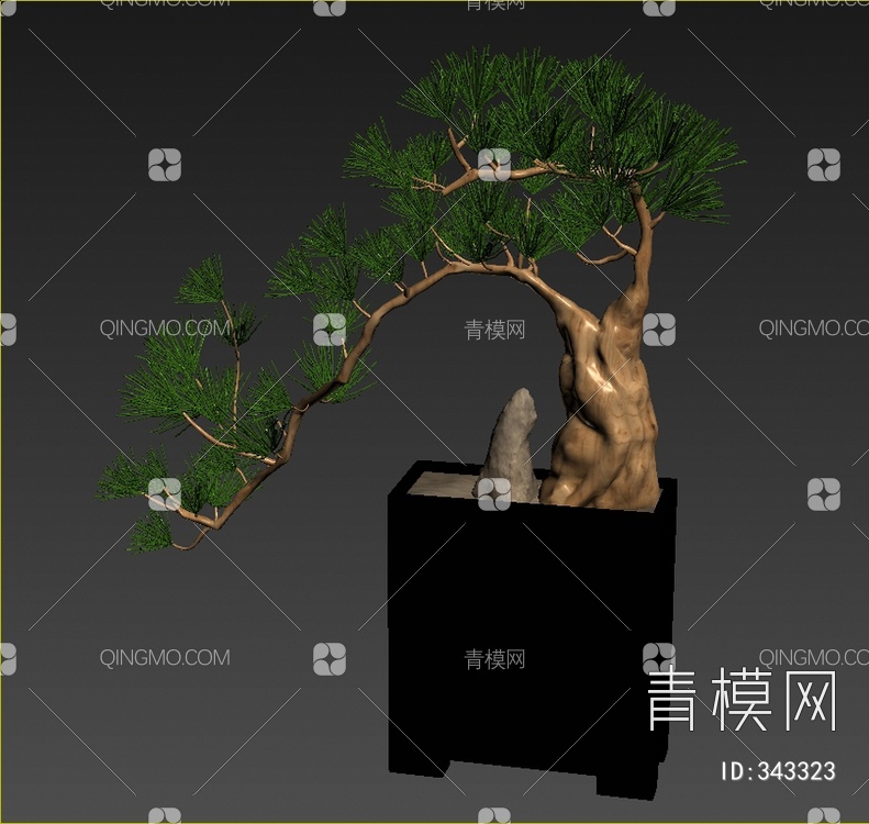 松树盆景3D模型下载【ID:343323】