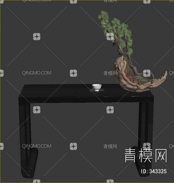 松树盆栽3D模型下载【ID:343325】