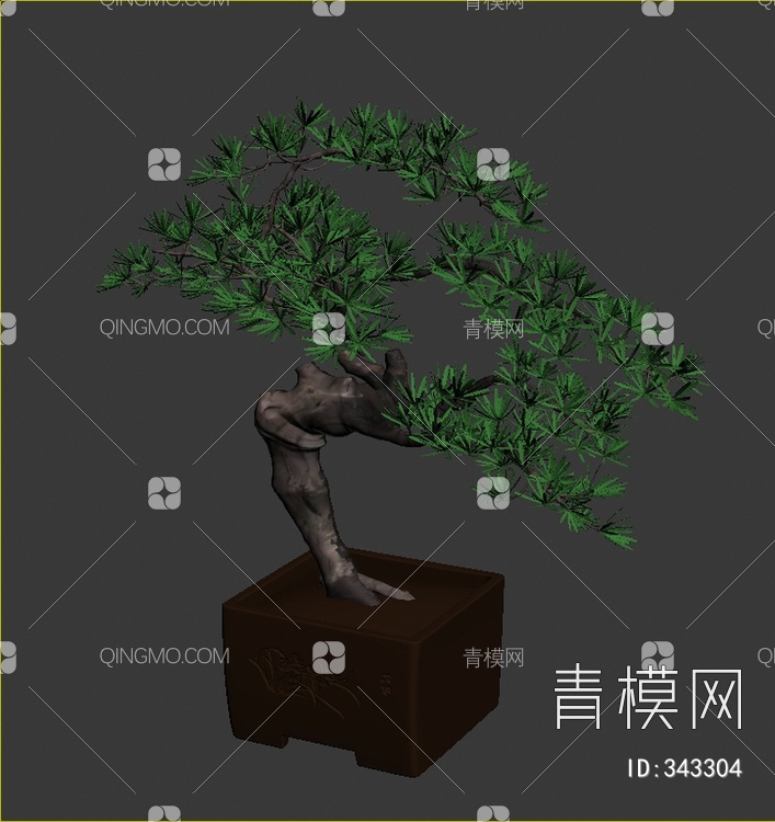 松树盆栽3D模型下载【ID:343304】