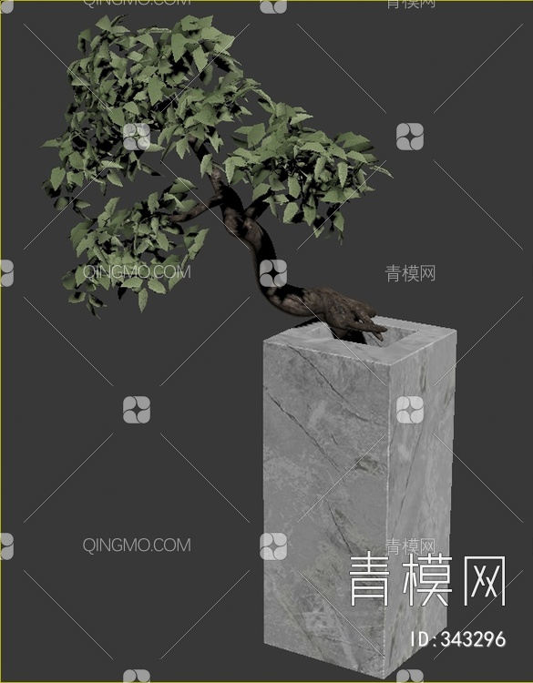 松树盆栽3D模型下载【ID:343296】