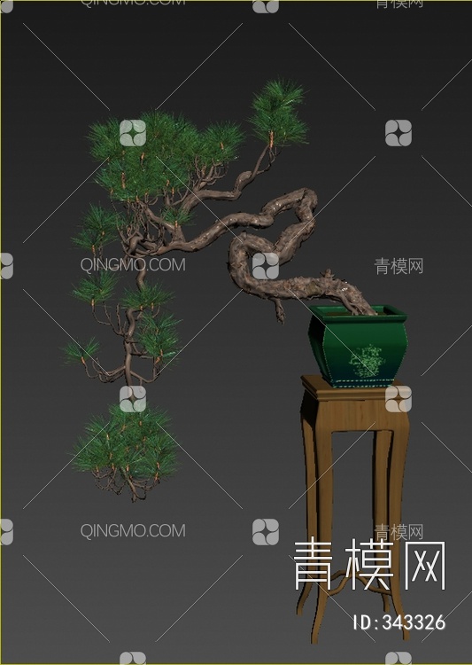 松树盆栽3D模型下载【ID:343326】