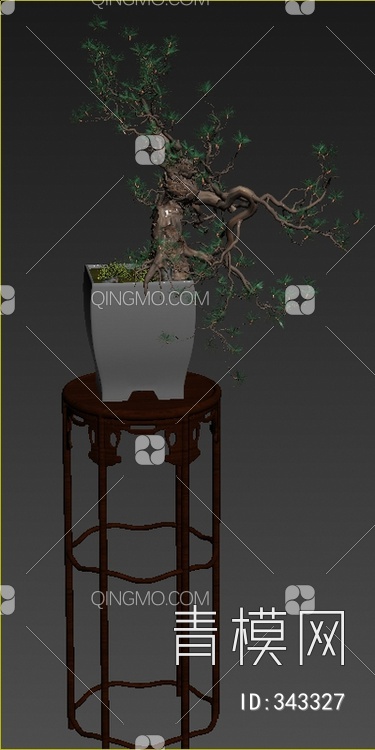 松树盆景3D模型下载【ID:343327】