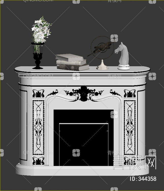 雕花壁炉3D模型下载【ID:344358】