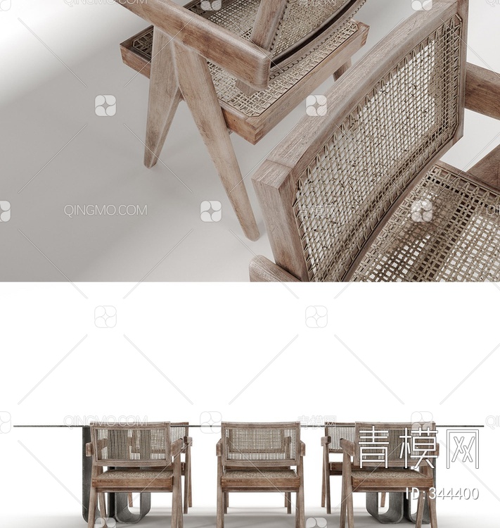 做旧藤编椅子3D模型下载【ID:344400】