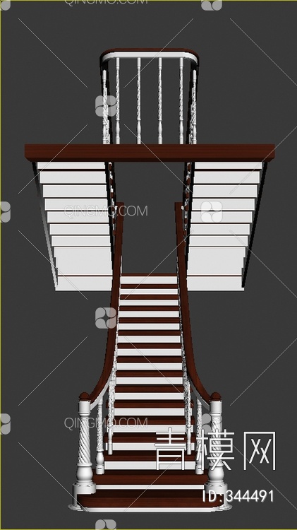 钢架旋转楼梯3D模型下载【ID:344491】