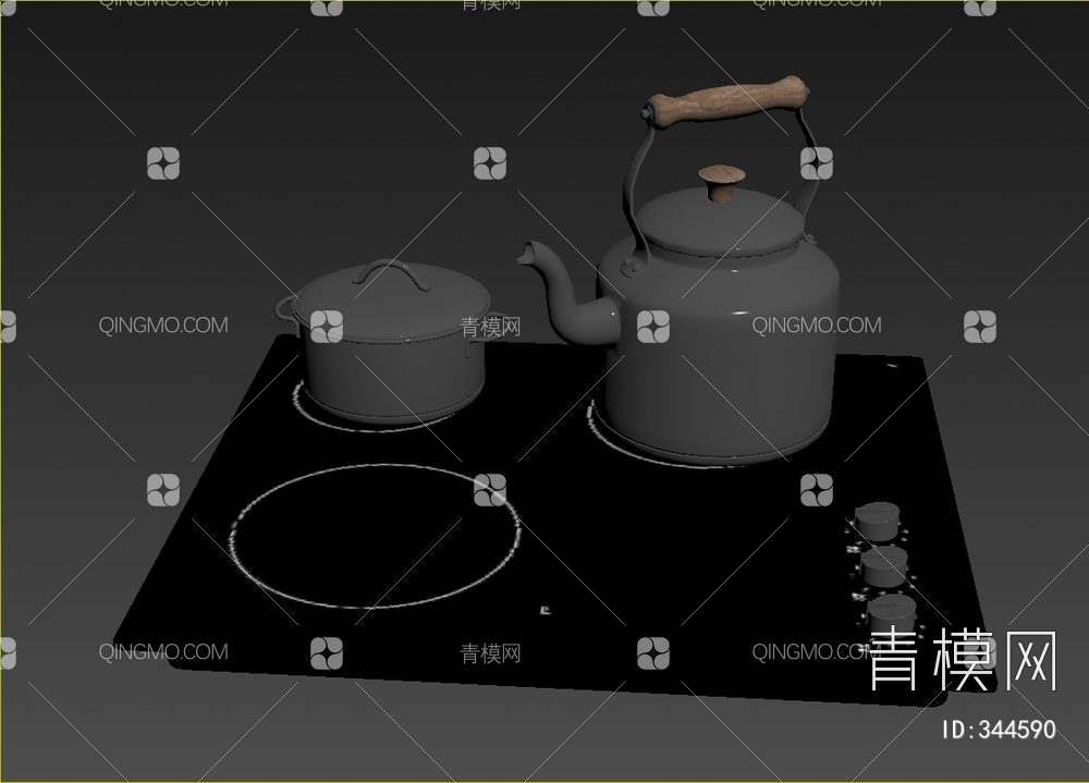 电磁炉开水壶3D模型下载【ID:344590】
