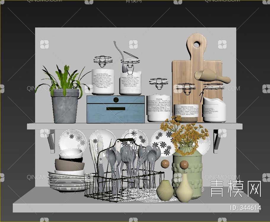 厨房用品3D模型下载【ID:344614】