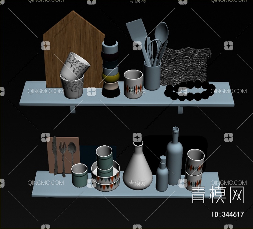 厨房用品3D模型下载【ID:344617】
