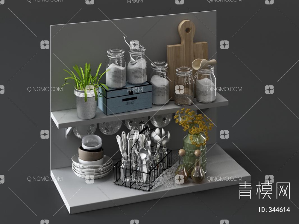 厨房用品3D模型下载【ID:344614】