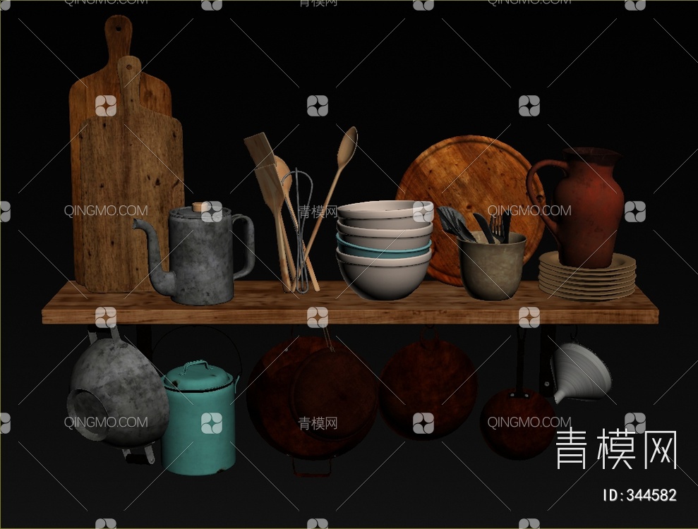 厨房用品3D模型下载【ID:344582】