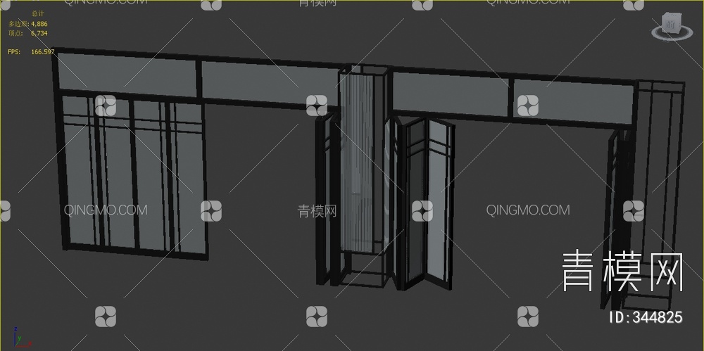 玻璃折叠门3D模型下载【ID:344825】