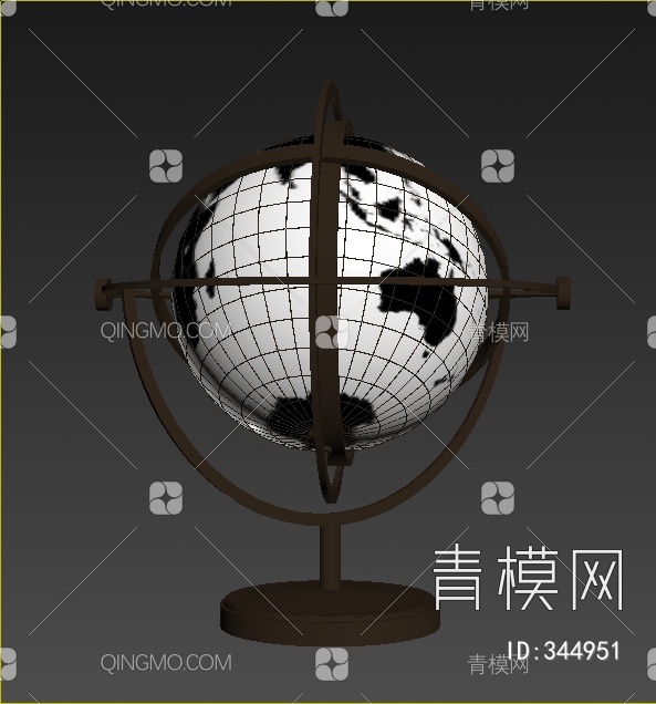 地球仪装饰摆件3D模型下载【ID:344951】