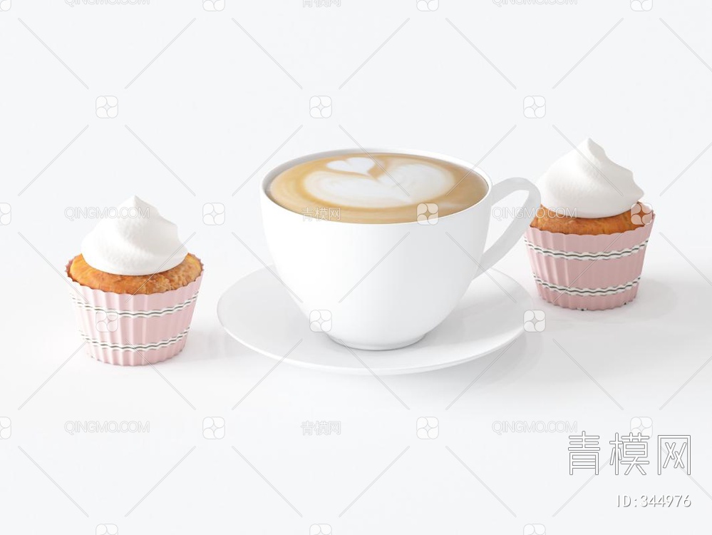 蛋糕奶茶3D模型下载【ID:344976】
