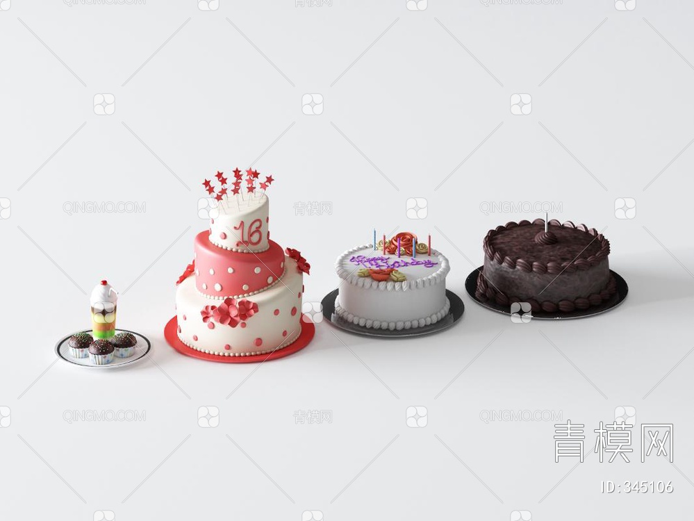 蛋糕3D模型下载【ID:345106】