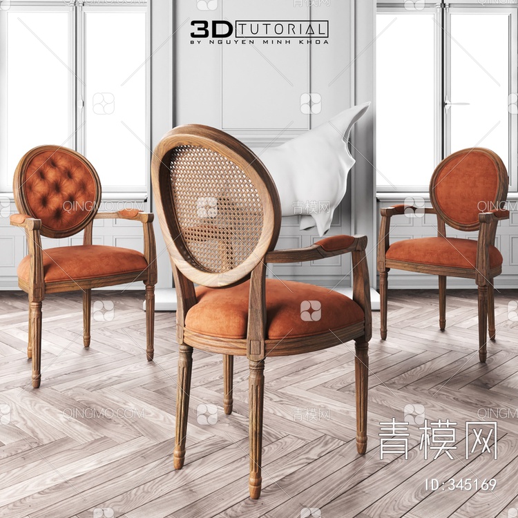 Beige Louis椅子3D模型下载【ID:345169】