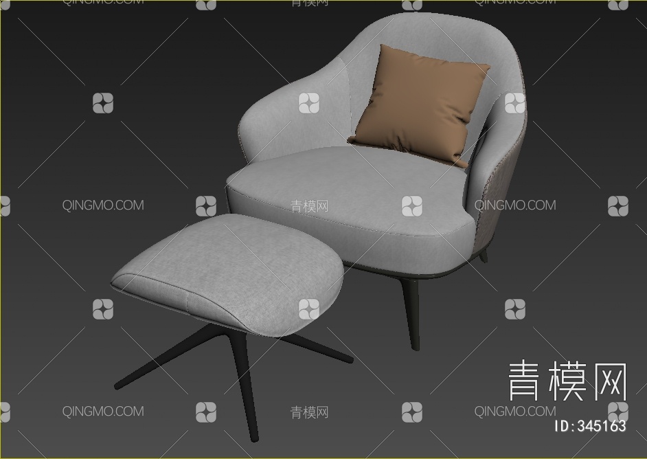 单人沙发3D模型下载【ID:345163】