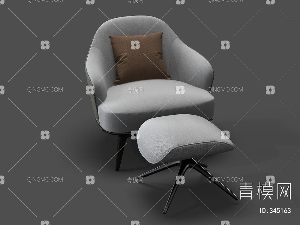 单人沙发3D模型下载【ID:345163】