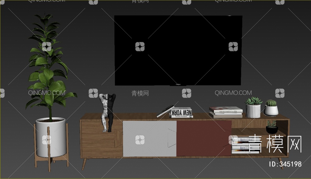 电视柜3D模型下载【ID:345198】