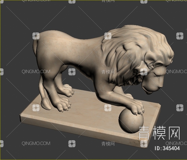 狮子雕塑3D模型下载【ID:345404】