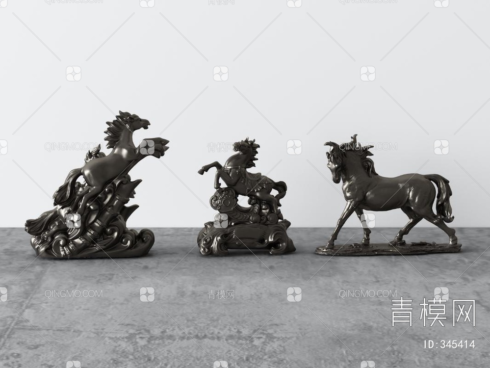 马雕塑3D模型下载【ID:345414】
