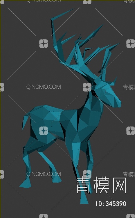麋鹿雕塑3D模型下载【ID:345390】