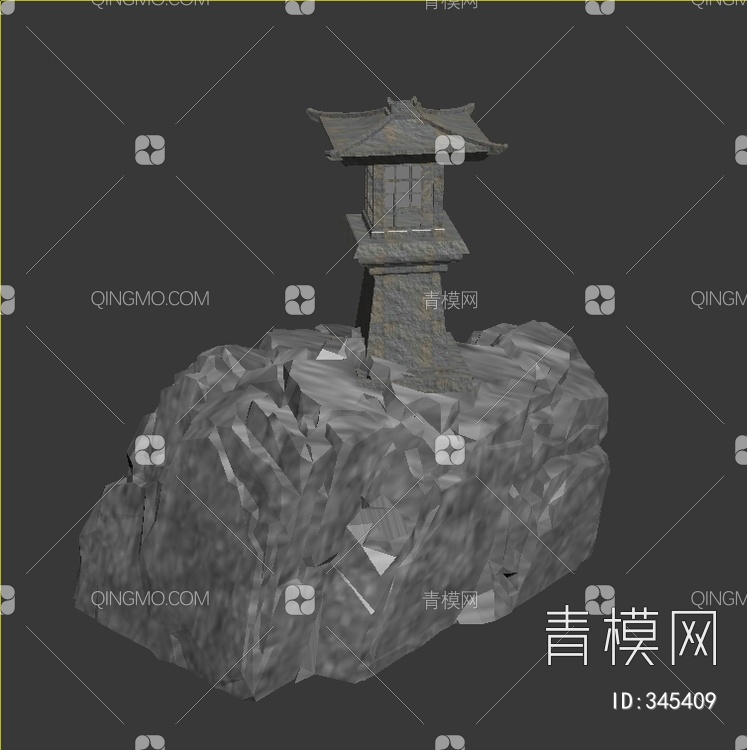 石头庭院景观灯3D模型下载【ID:345409】