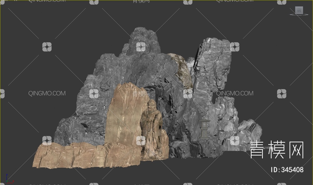 石头假山3D模型下载【ID:345408】