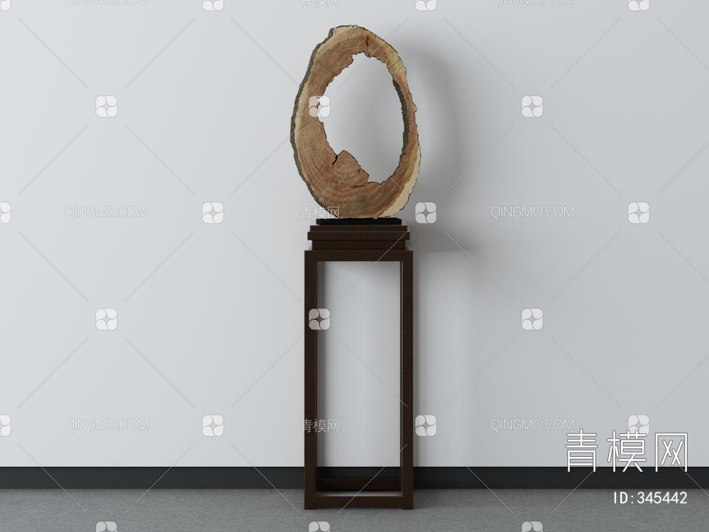 木头艺术雕塑摆件3D模型下载【ID:345442】