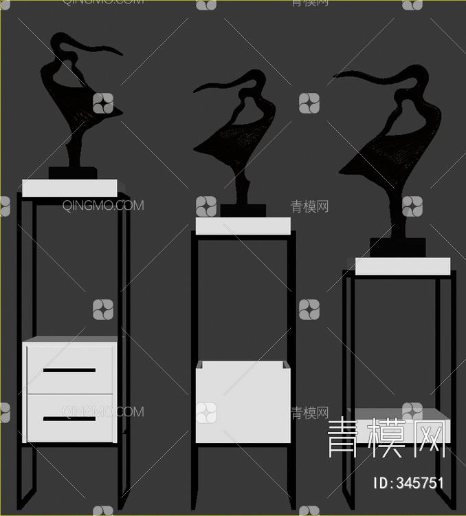 抽象少女艺术摆件3D模型下载【ID:345751】