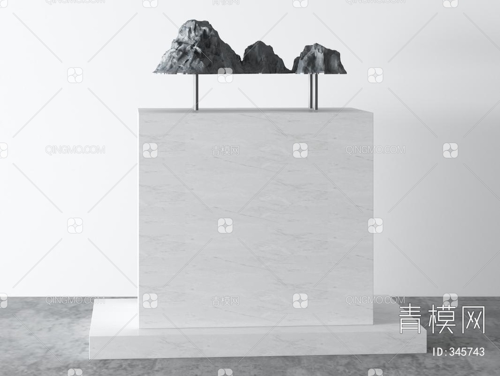 石头雕塑摆件3D模型下载【ID:345743】