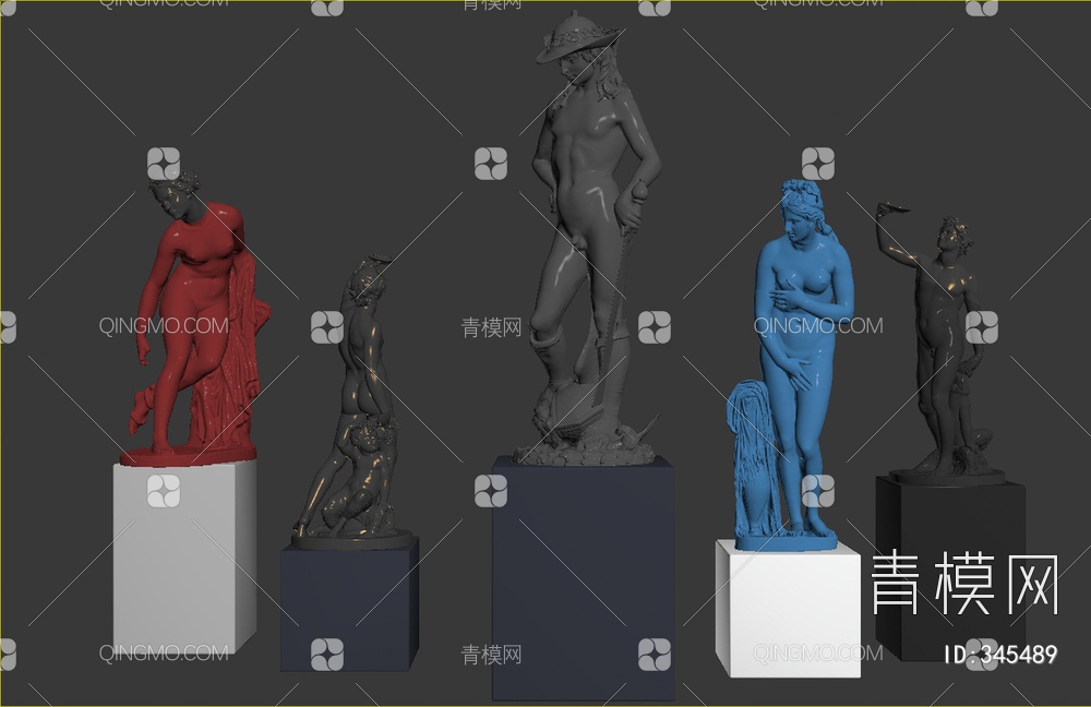 石膏人物雕塑摆件3D模型下载【ID:345489】