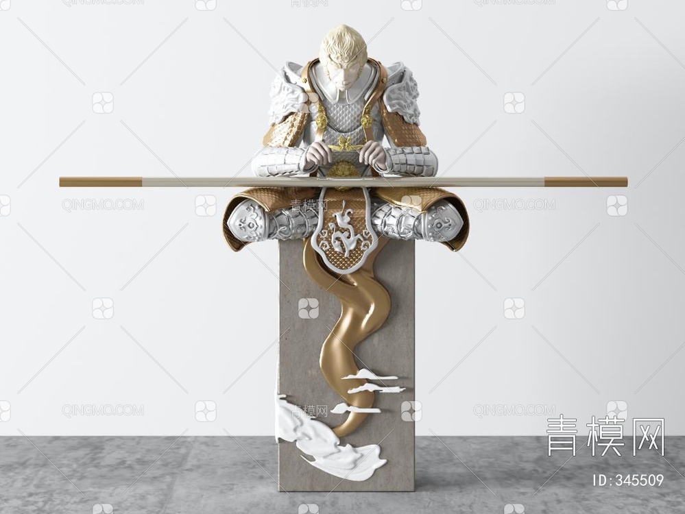 齐天大圣雕塑摆件3D模型下载【ID:345509】