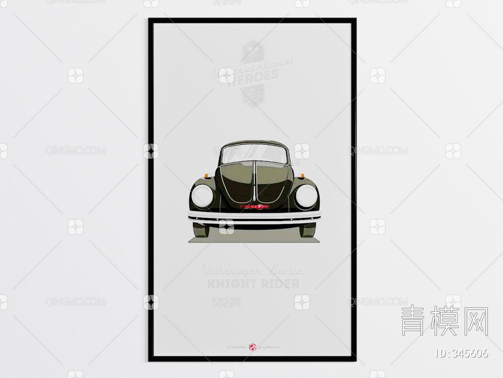 小汽车装饰画3D模型下载【ID:345606】