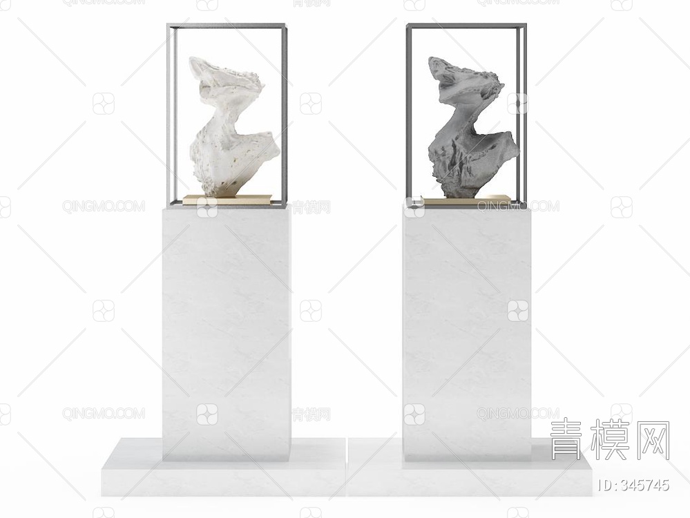 石头雕塑摆件3D模型下载【ID:345745】