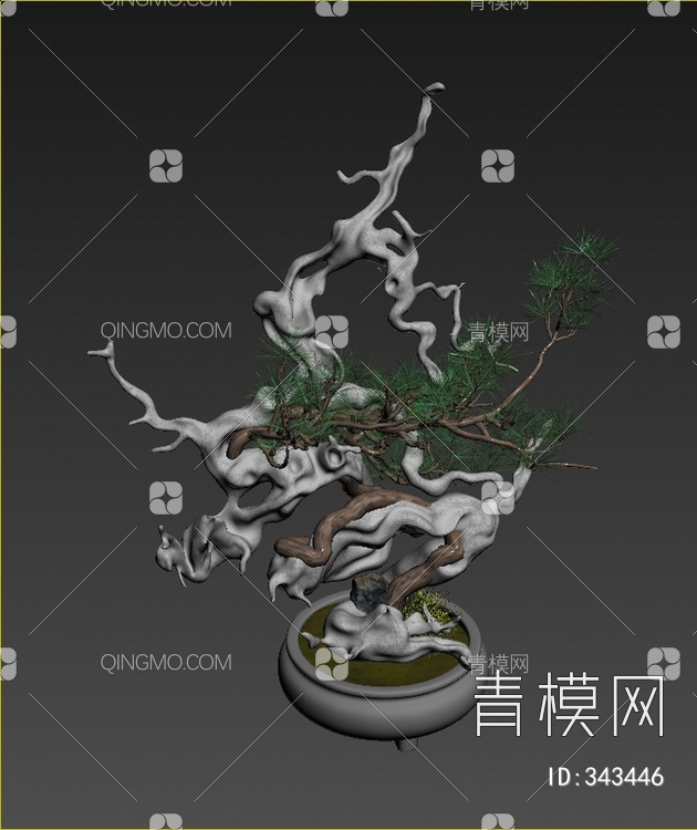 松树盆景3D模型下载【ID:343446】
