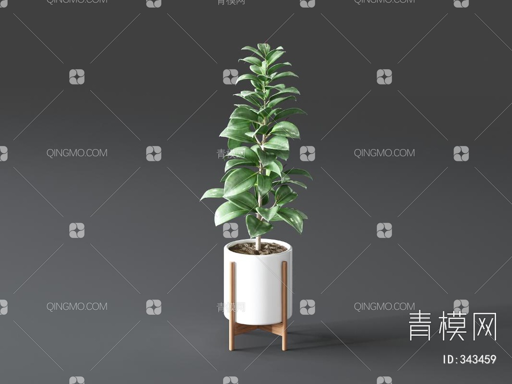 植物盆栽组合3D模型下载【ID:343459】