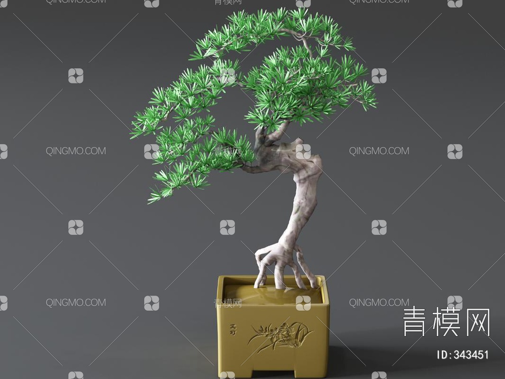 松树盆栽3D模型下载【ID:343451】