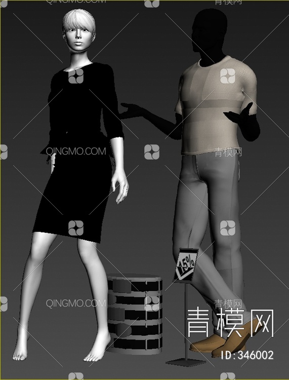服饰模特3D模型下载【ID:346002】